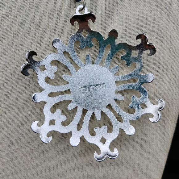 RARE Lenox Large Blue crystal flower pendant necklace - Picture 5 of 7